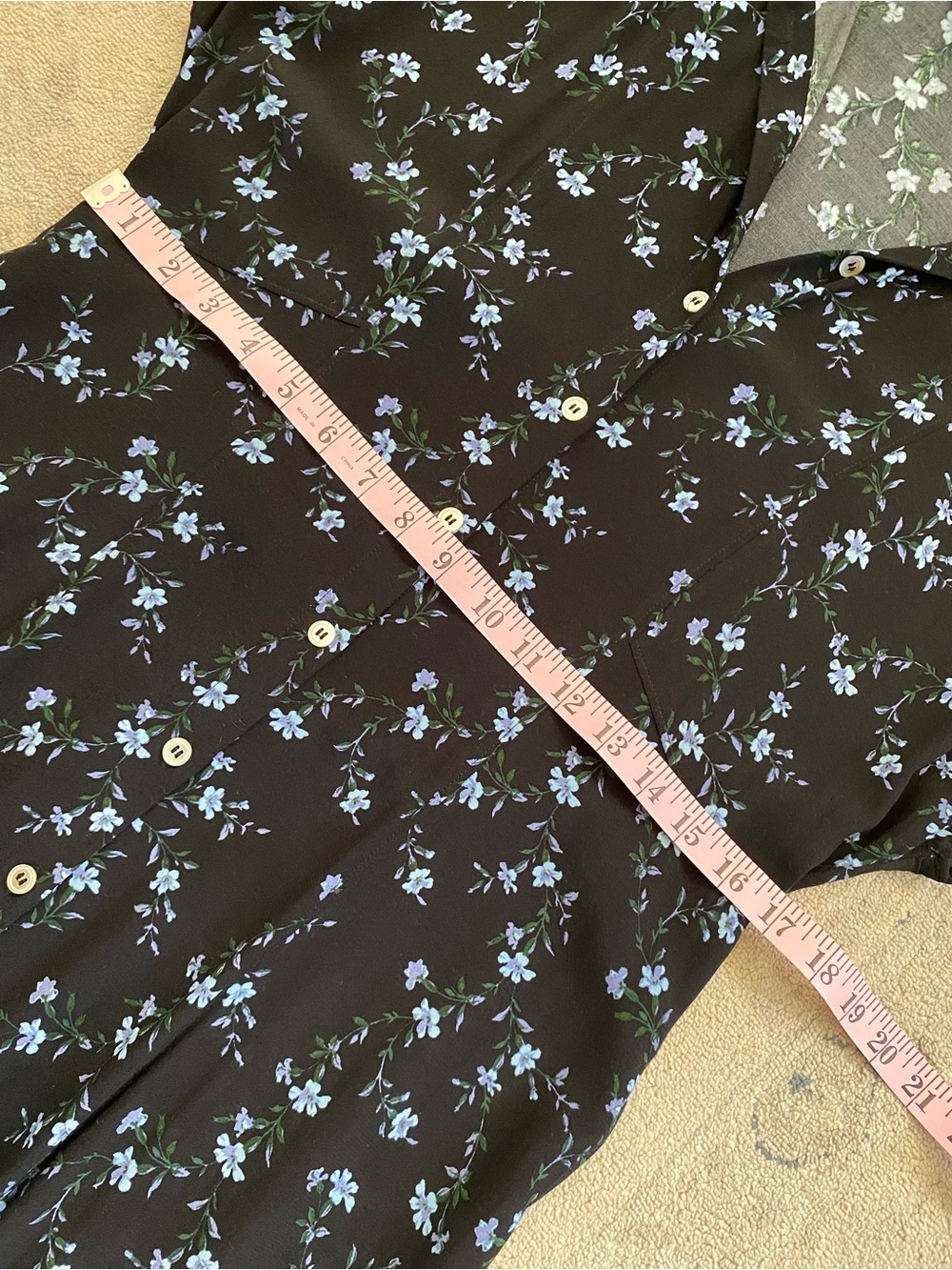 & Other Stories Paris Atelier Floral Maxi Dress 10 Black Blue Button Collar - Picture 15 of 16